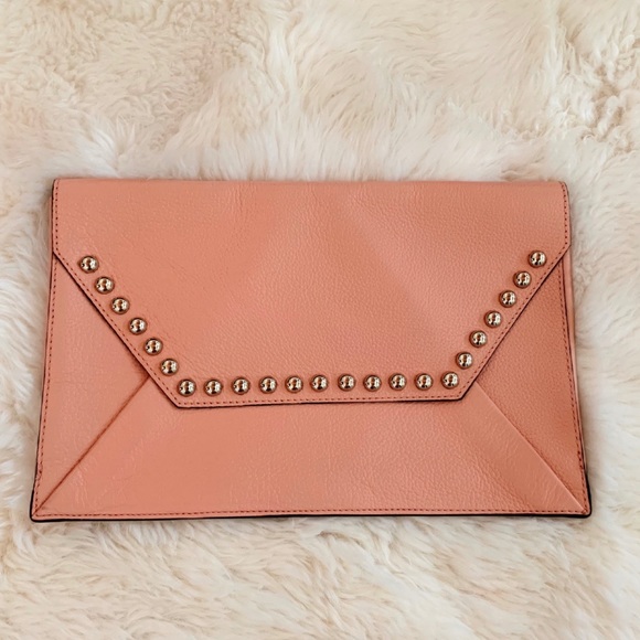Rebecca Minkoff rose gold salmon color clutch - Picture 1 of 5